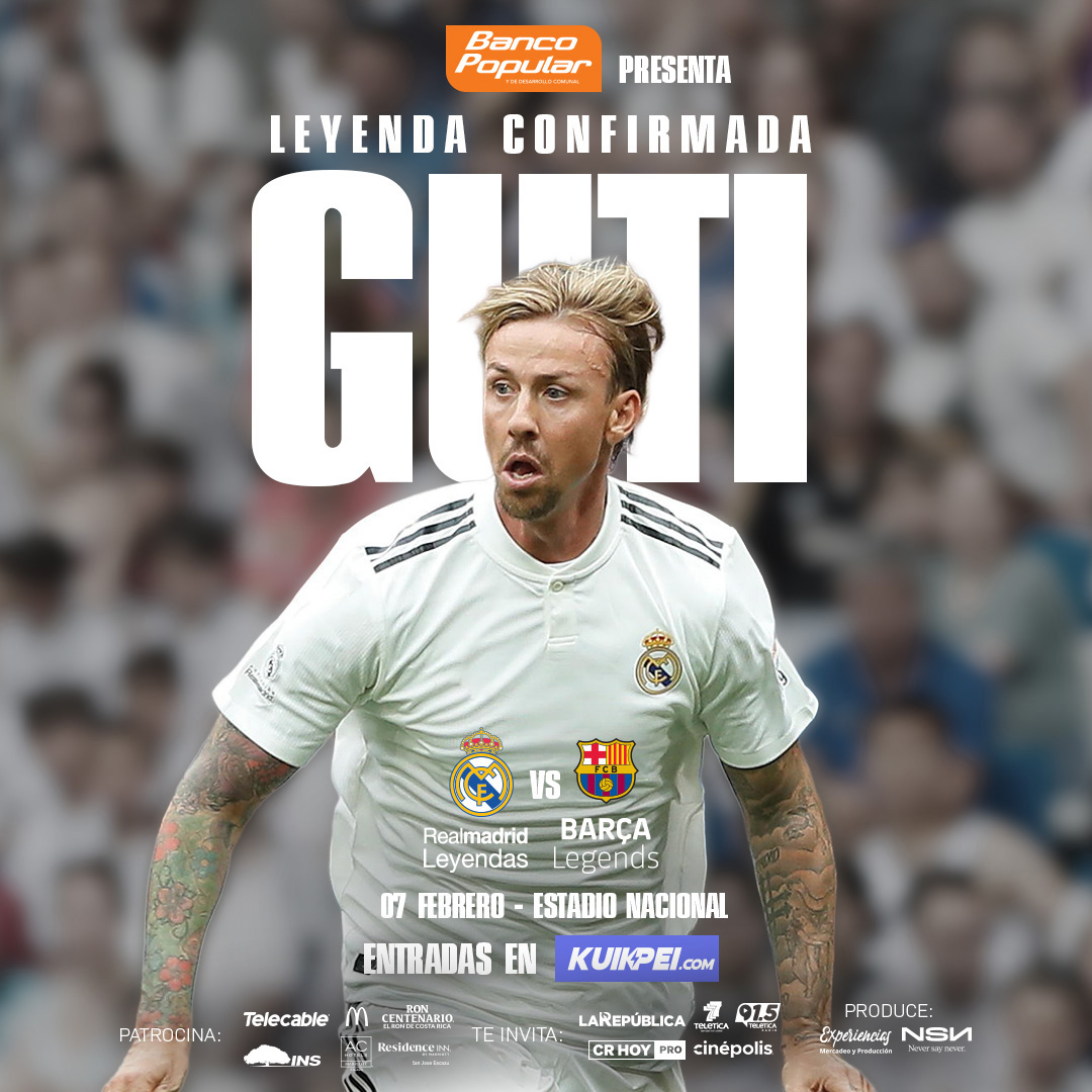 REAL MADRID LEYENDAS VS BARÇA LEGENDS EL EXFUTBOLISTA “GUTI” ESTARÁ EN COSTA RICA COMO PARTE DE LEYENDAS